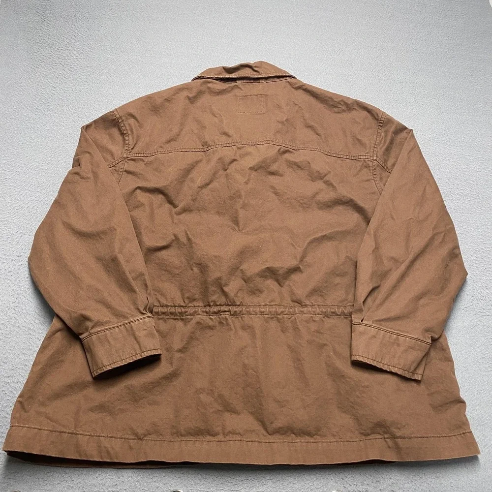 Old Navy Jacket Mens Large Brown‎ Canvas Military Full Zip Pockets Workwear - Picture 6 of 9